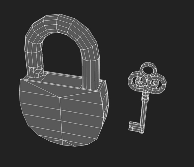Lock 04 Low-poly 3D model_13