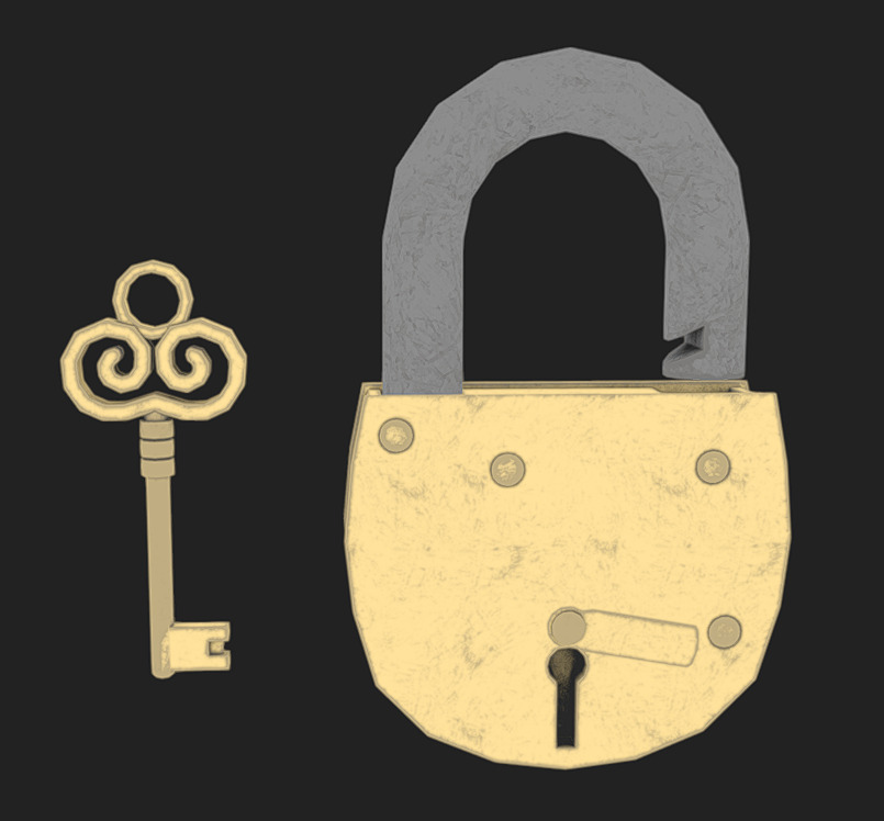 Lock 04 Low-poly 3D model_7