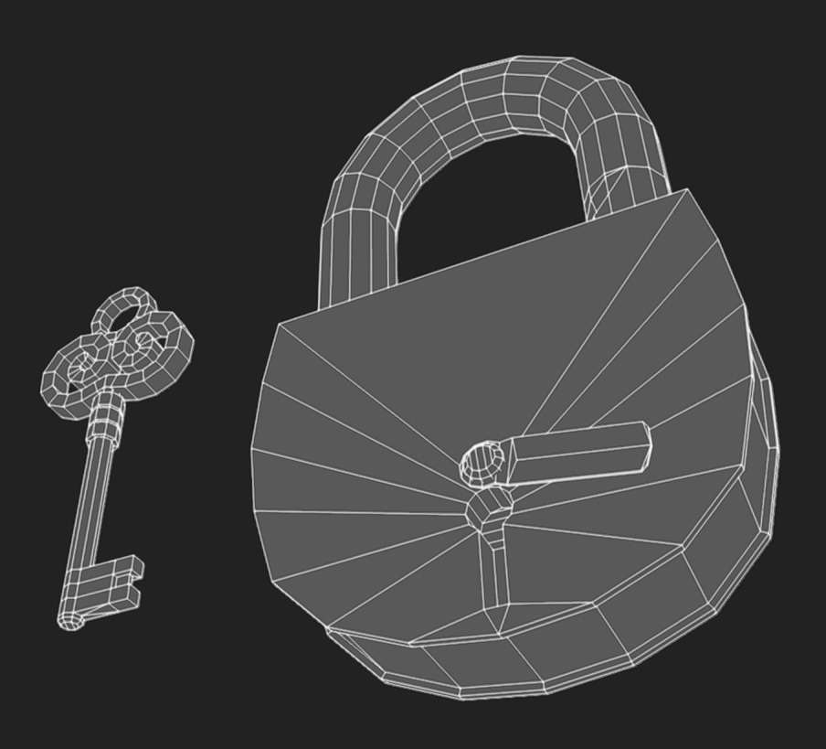 Lock 04 Low-poly 3D model_14