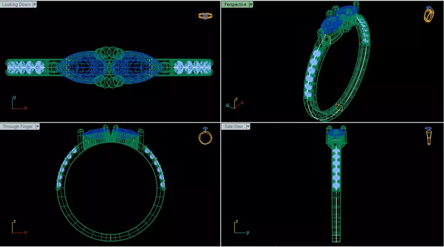 Pear Diamond Band  3D print model_0