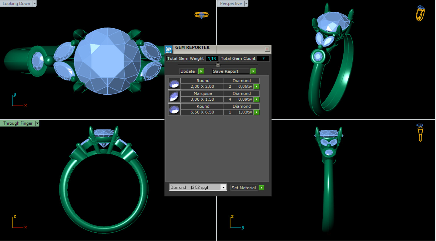 Round Cut Engagement Ring  3D print model_2