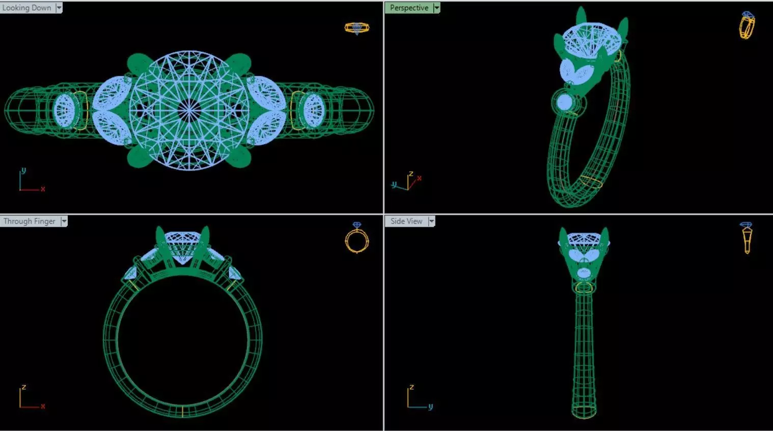 Round Cut Engagement Ring  3D print model_0