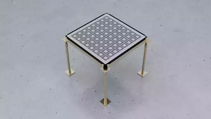 3D Raised Perforated Panel with pedestal and stringer Model