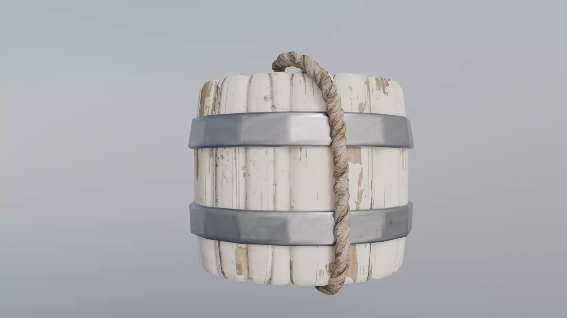 Stylized Low Poly Barrel - Game Ready Prop Low-poly 3D model_0