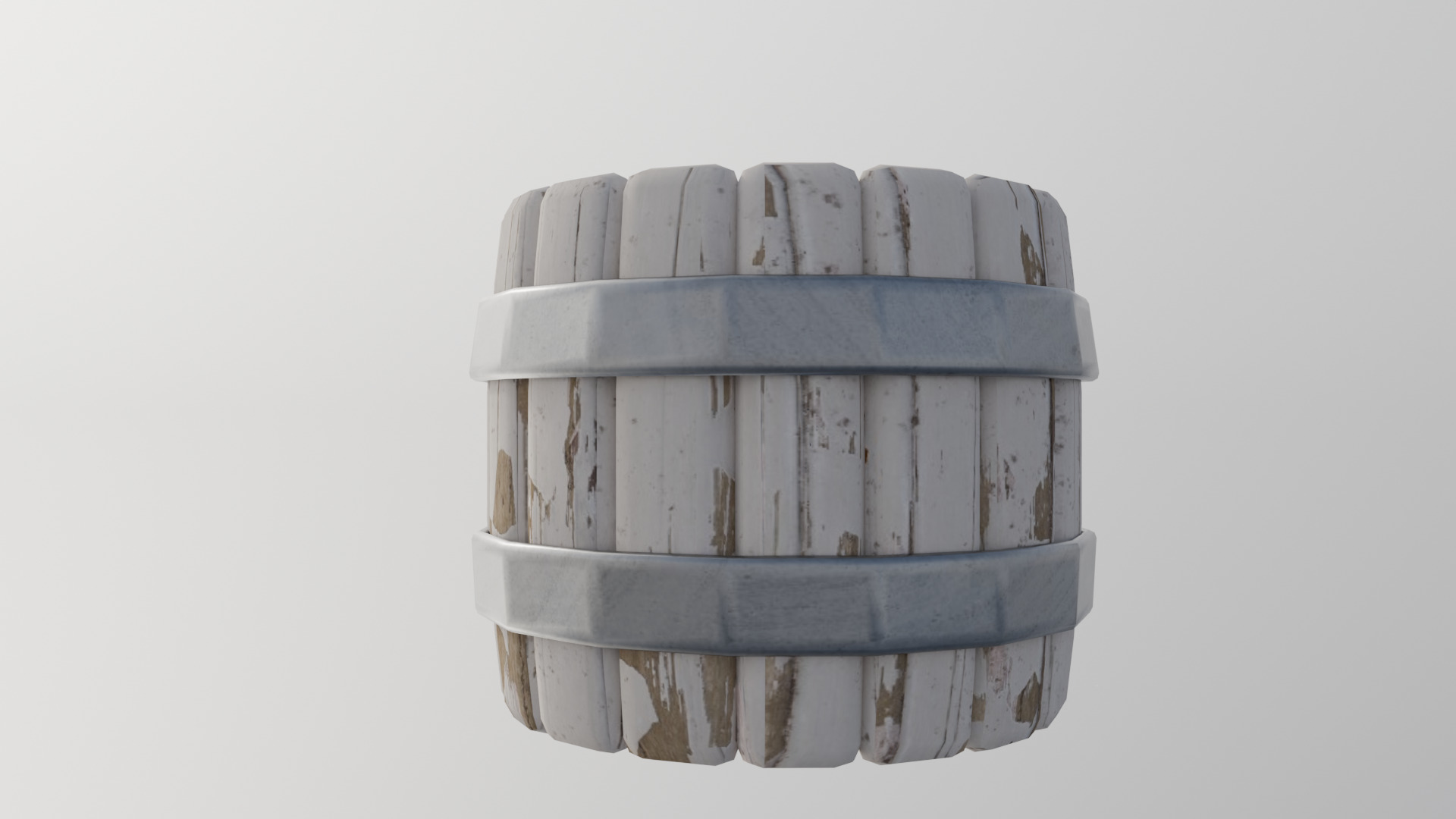 Stylized Low Poly Barrel - Game Ready Prop Low-poly 3D model_2