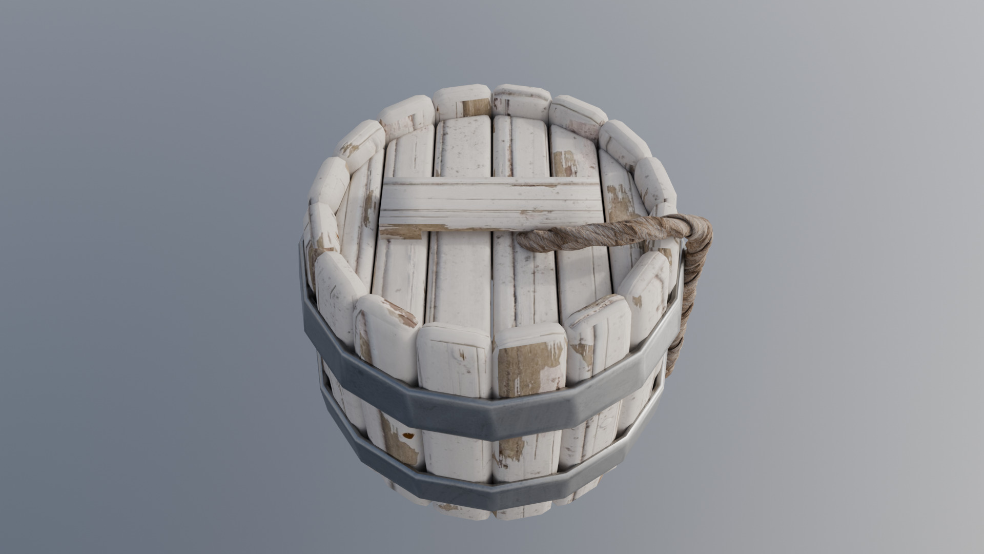 Stylized Low Poly Barrel - Game Ready Prop Low-poly 3D model_4