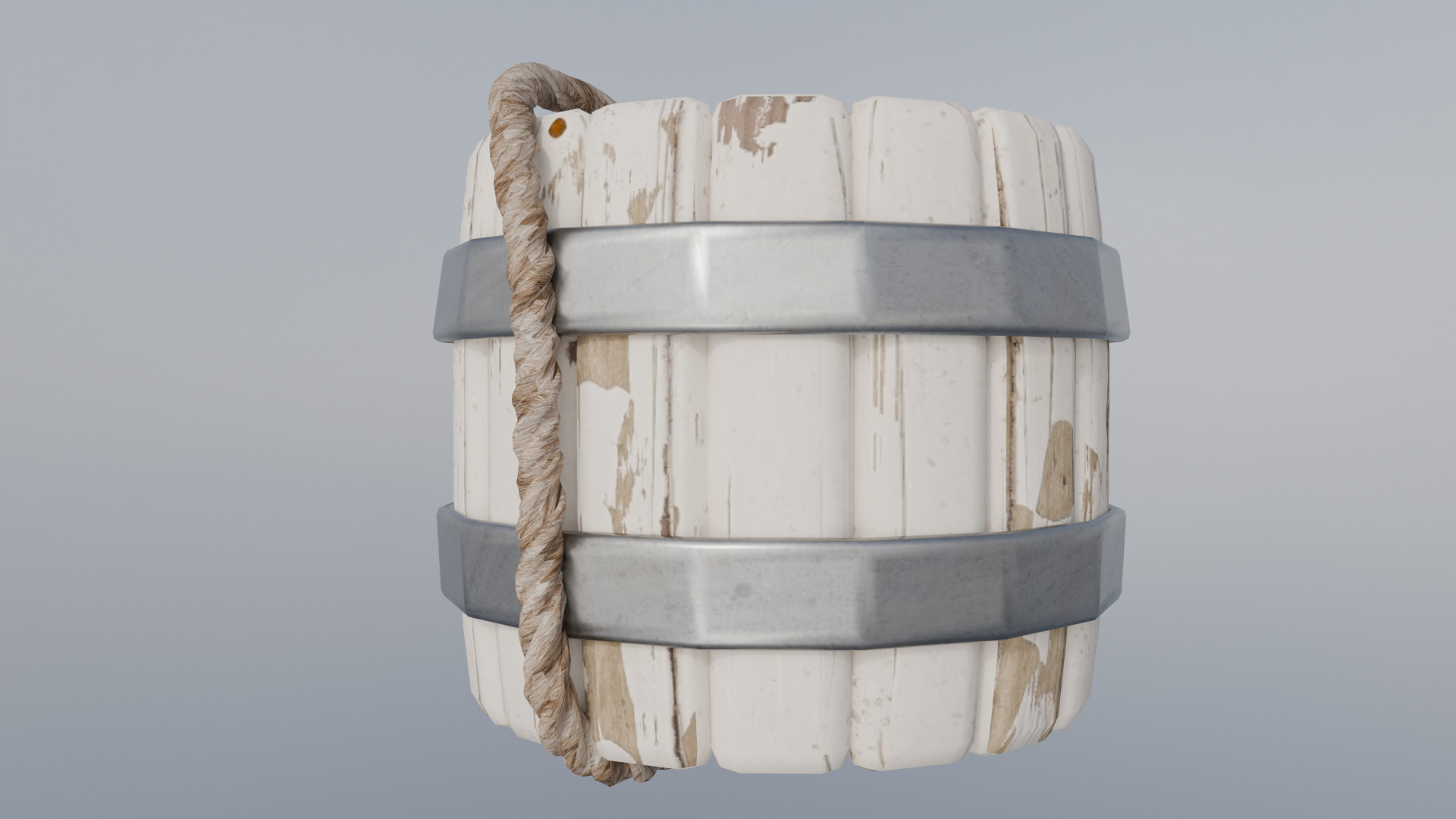 Stylized Low Poly Barrel - Game Ready Prop Low-poly 3D model_1