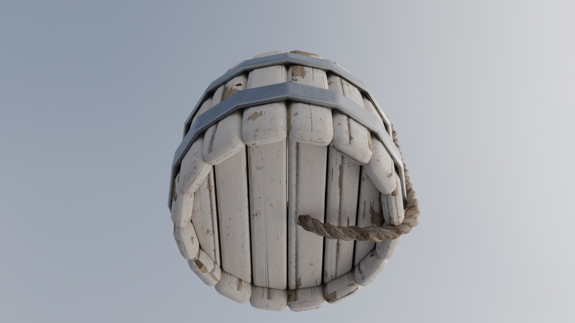 Stylized Low Poly Barrel - Game Ready Prop Low-poly 3D model_5