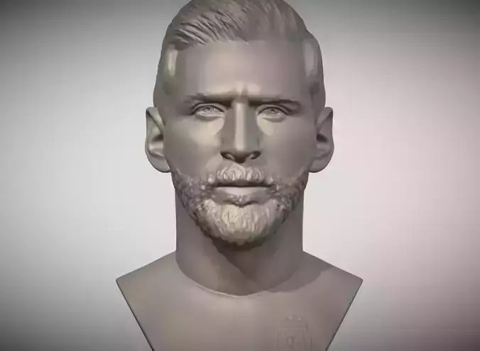 Lionel Messi in Argentina jersey bust 3D print model