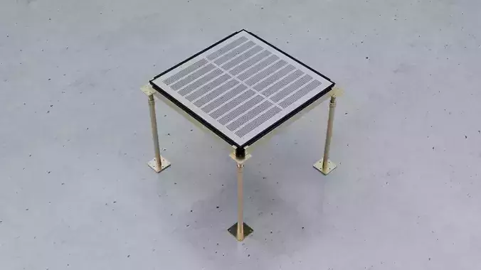 3D Raised Perforated Panel with pedestal and stringer Model