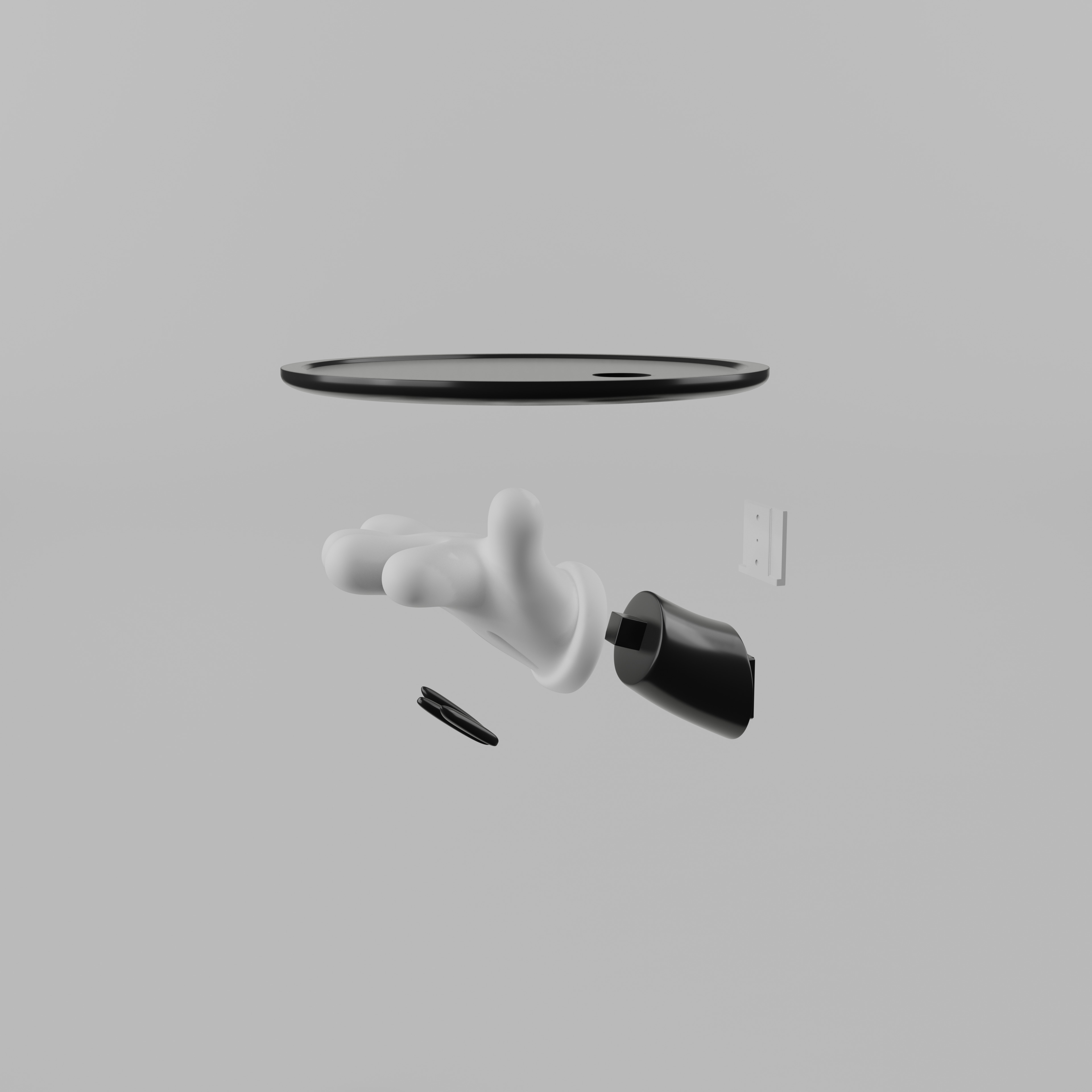 Mickey Mouse 3D Shelf  Mickey Hand Wall Mount Headphone Holder  3D print model_7