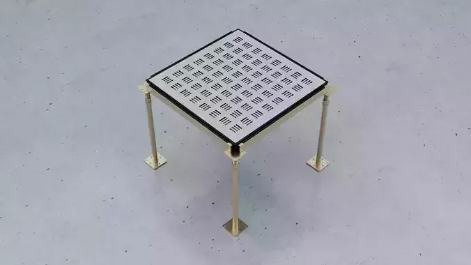 3D Raised Perforated Panel with pedestal and stringer Model