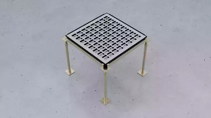 3D Raised Perforated Panel with pedestal and stringer Model