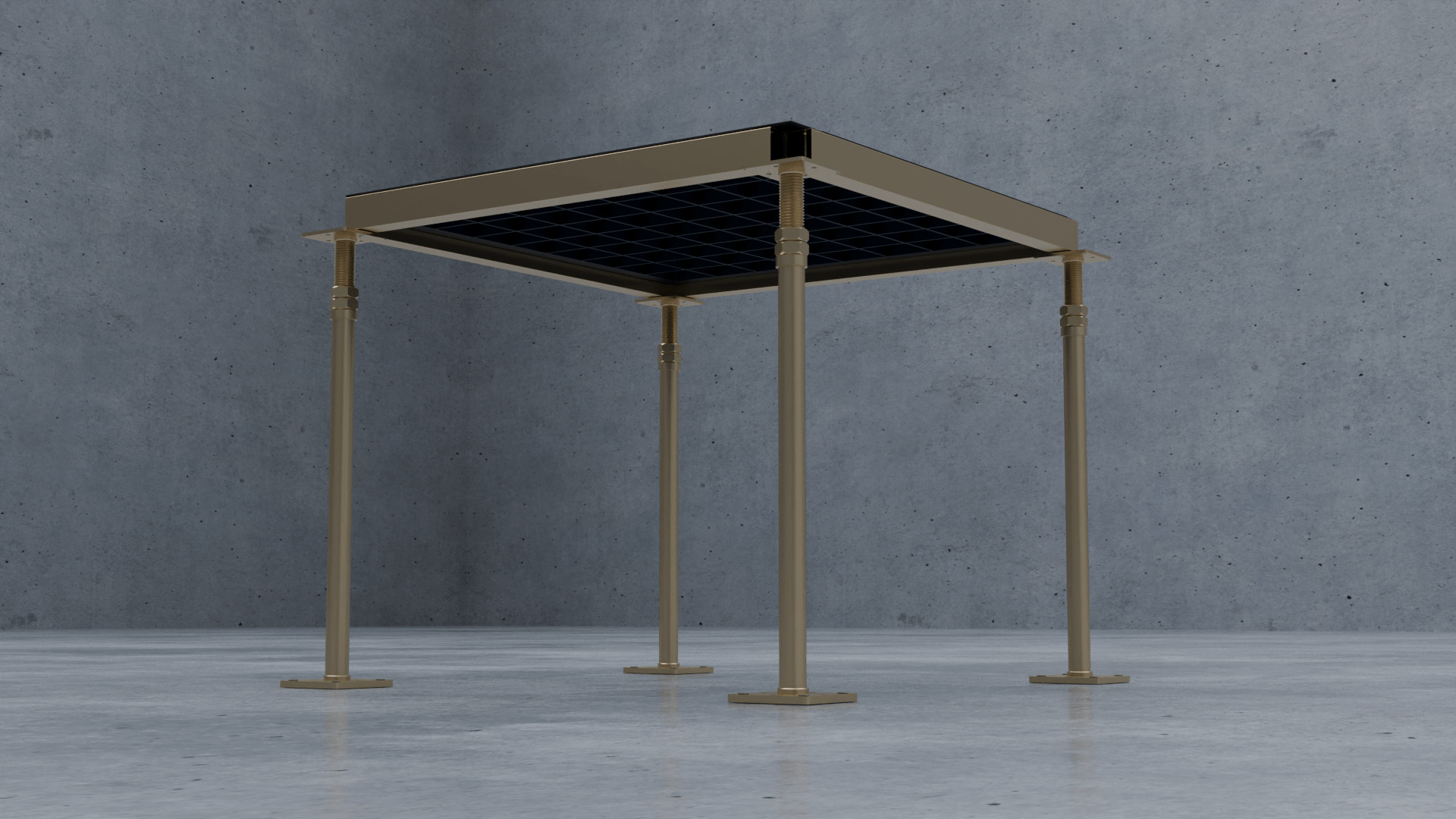 3D Raised Perforated Panel with pedestal and stringer Model 3D model_12