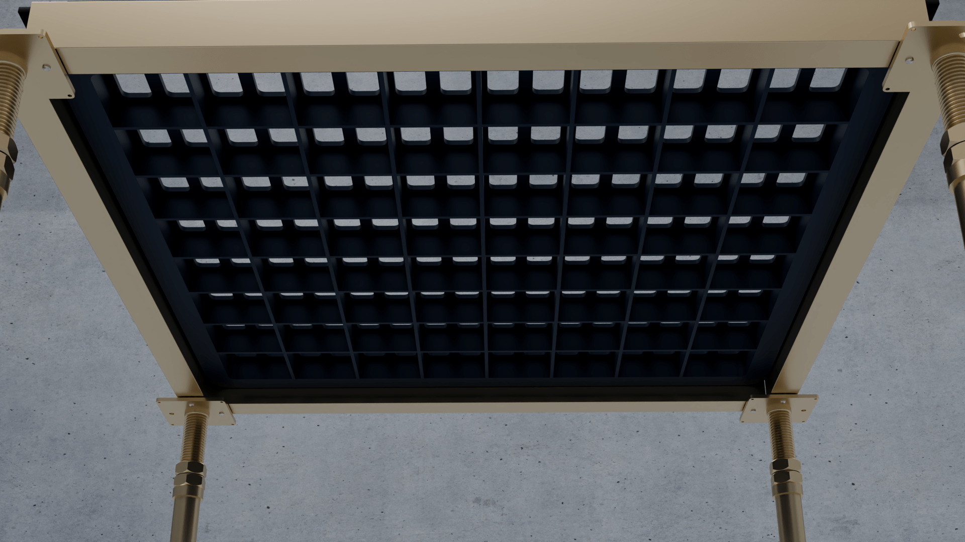 3D Raised Perforated Panel with pedestal and stringer Model 3D model_5