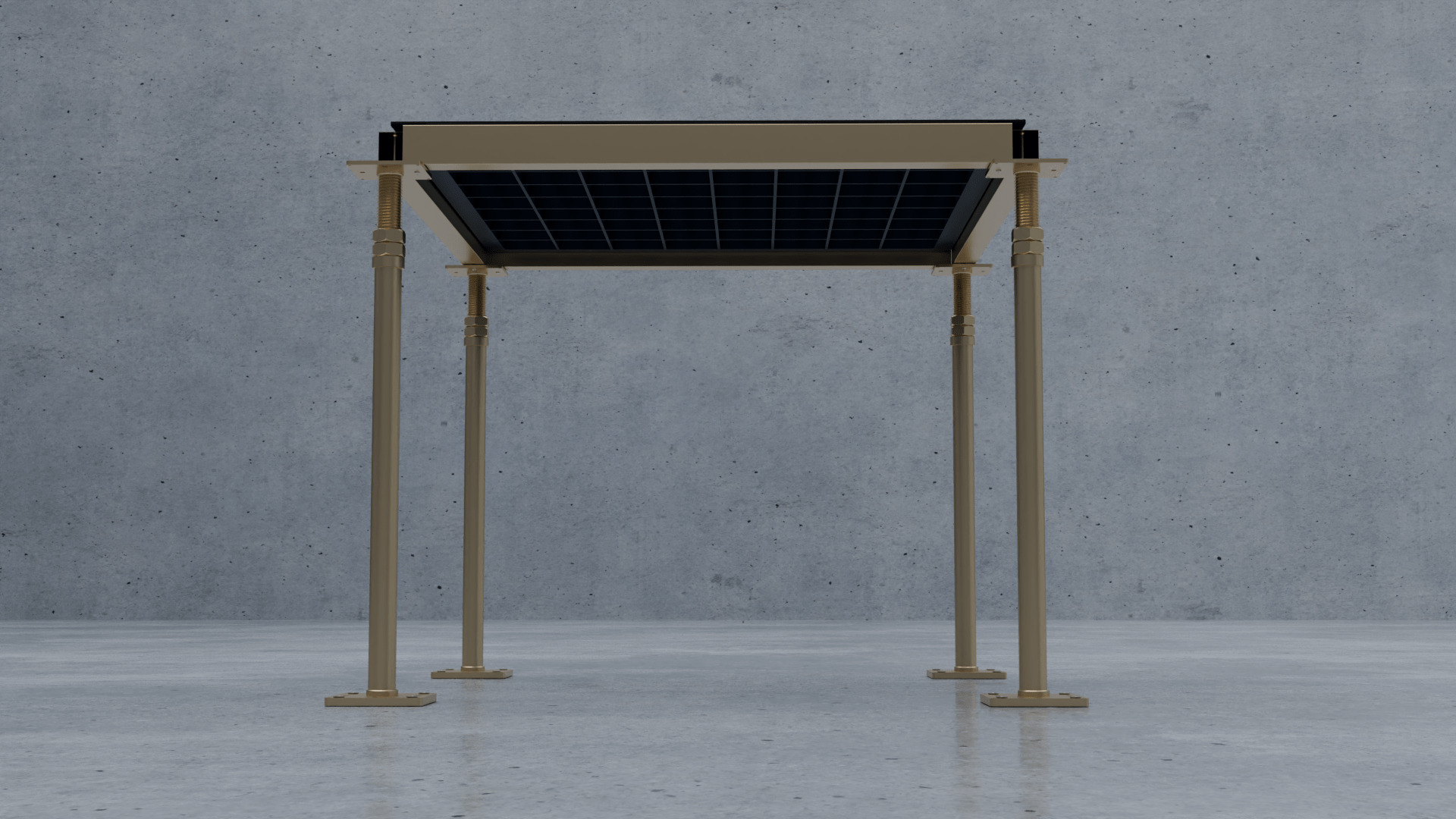 3D Raised Perforated Panel with pedestal and stringer Model 3D model_4