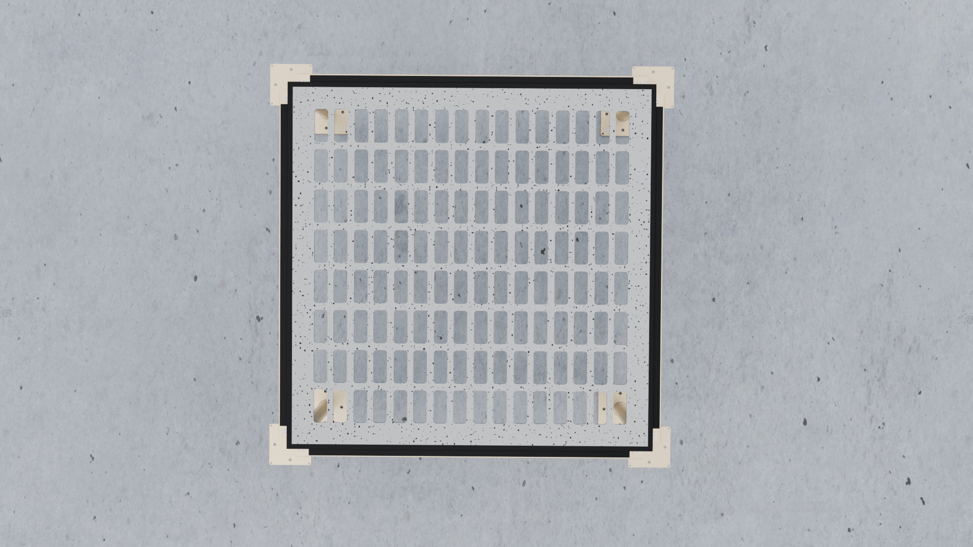 3D Raised Perforated Panel with pedestal and stringer Model 3D model_10