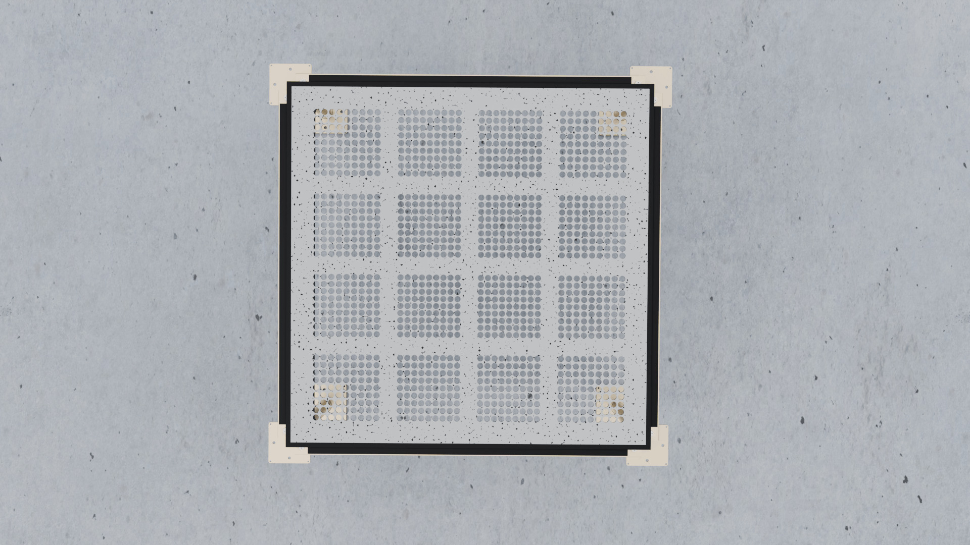 3D Raised Perforated Panel with pedestal and stringer Model 3D model_10