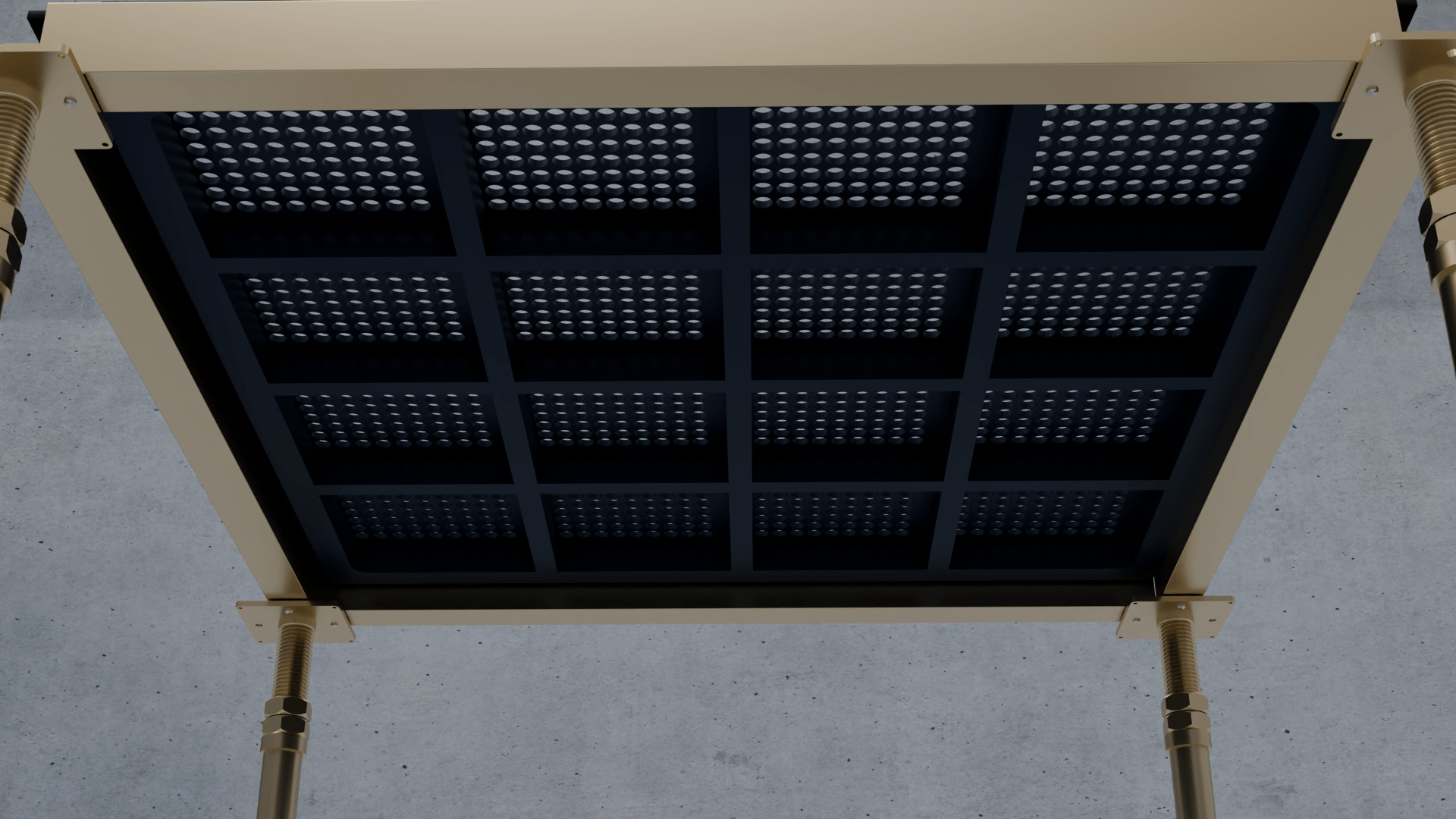 3D Raised Perforated Panel with pedestal and stringer Model 3D model_5