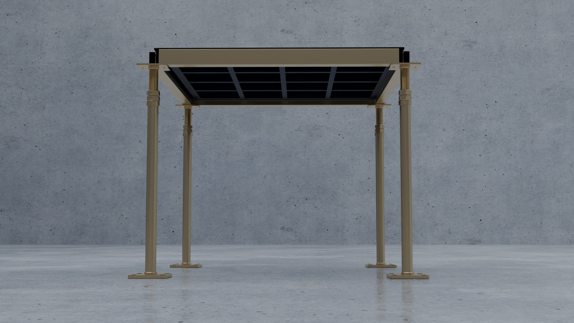 3D Raised Perforated Panel with pedestal and stringer Model 3D model_4