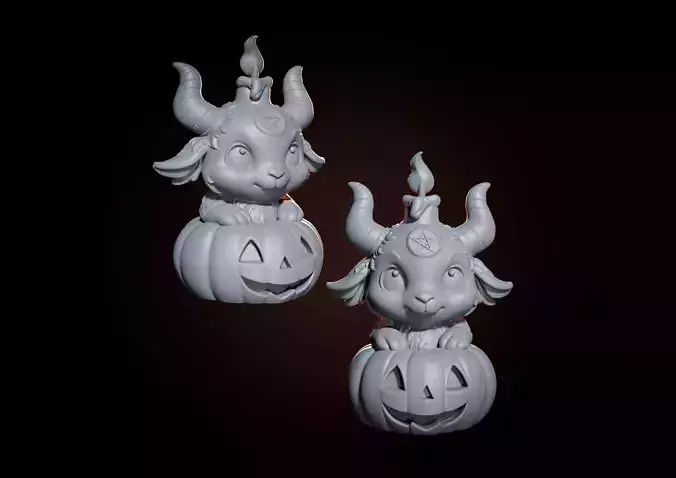 Stylized Chib Baphomet Pumpkin