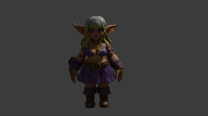 Female Gnome big hands 3D model