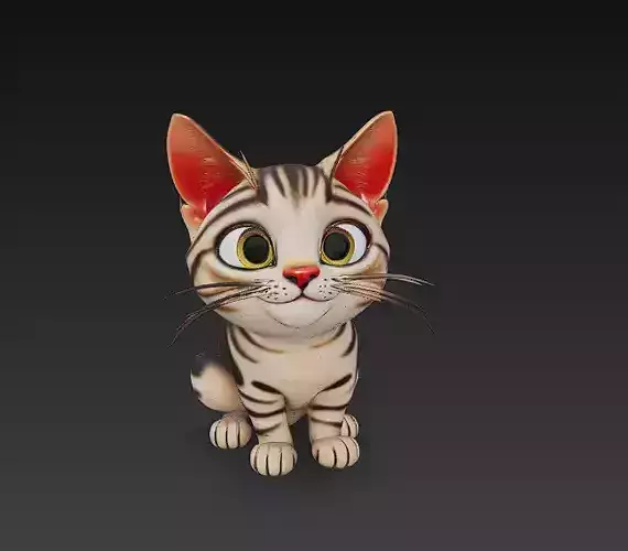 Cat Realistic 3D Model Basic - Low Poly Realistic