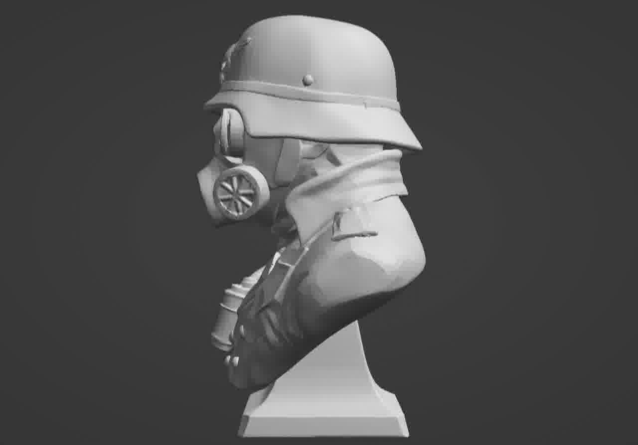 Valour Korps Gas Mask Soldier Bust 3D print model_36
