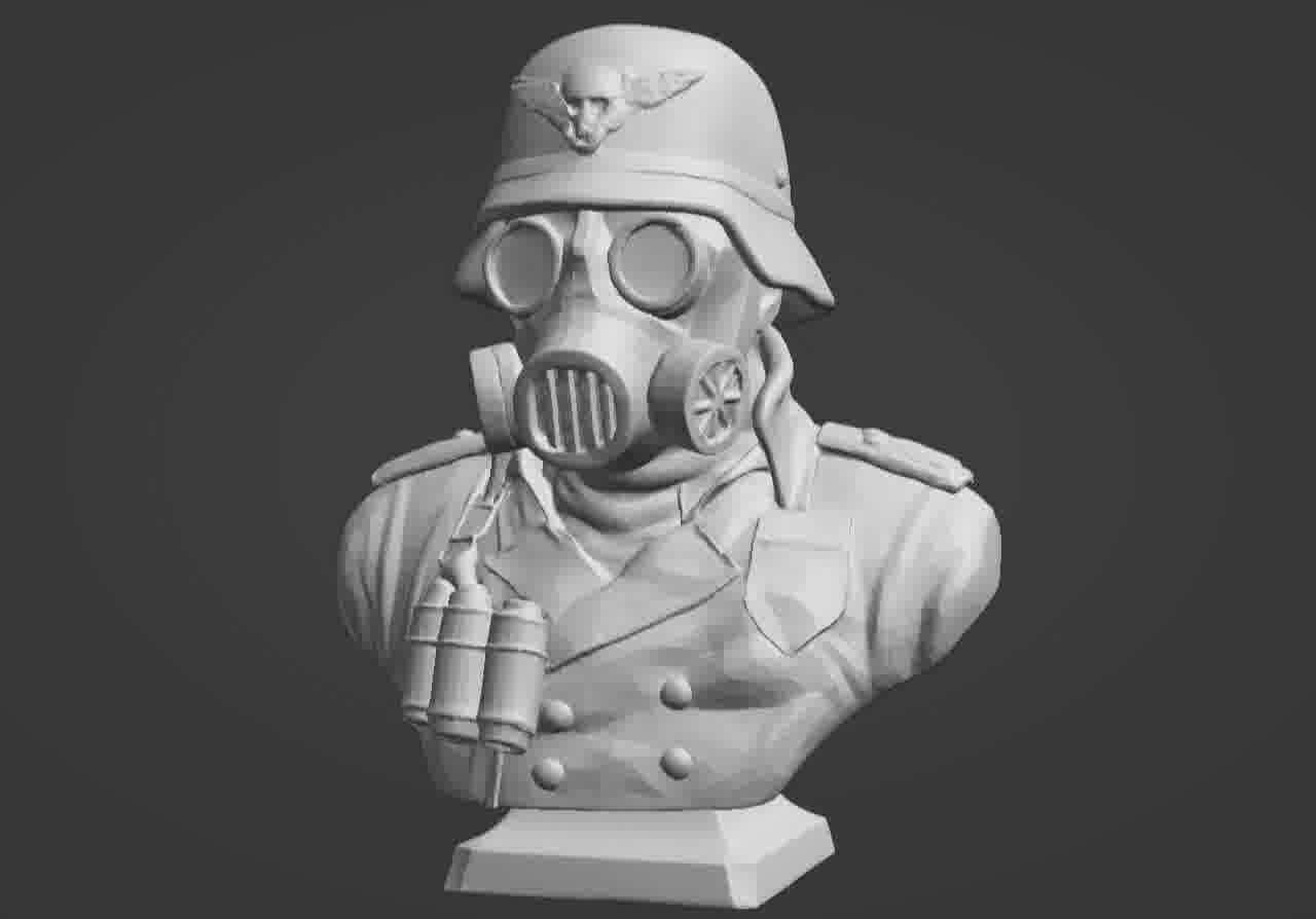 Valour Korps Gas Mask Soldier Bust 3D print model_44