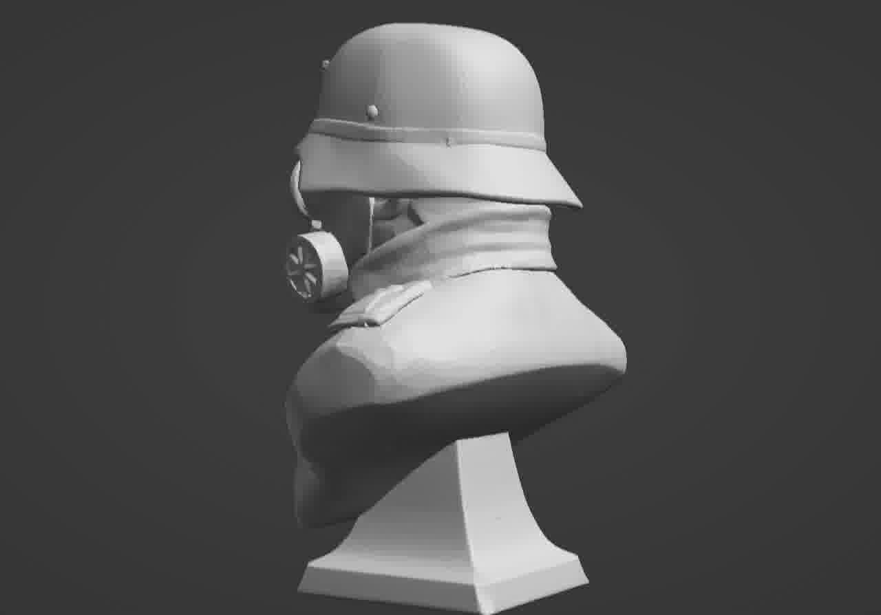 Valour Korps Gas Mask Soldier Bust 3D print model_32
