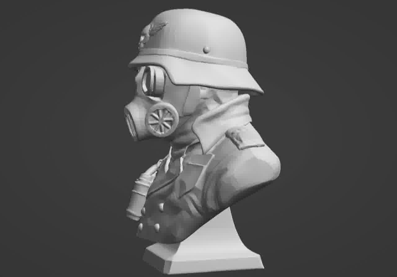 Valour Korps Gas Mask Soldier Bust 3D print model_38