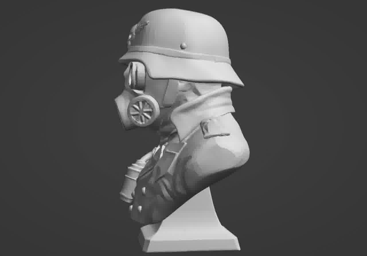 Valour Korps Gas Mask Soldier Bust 3D print model_37