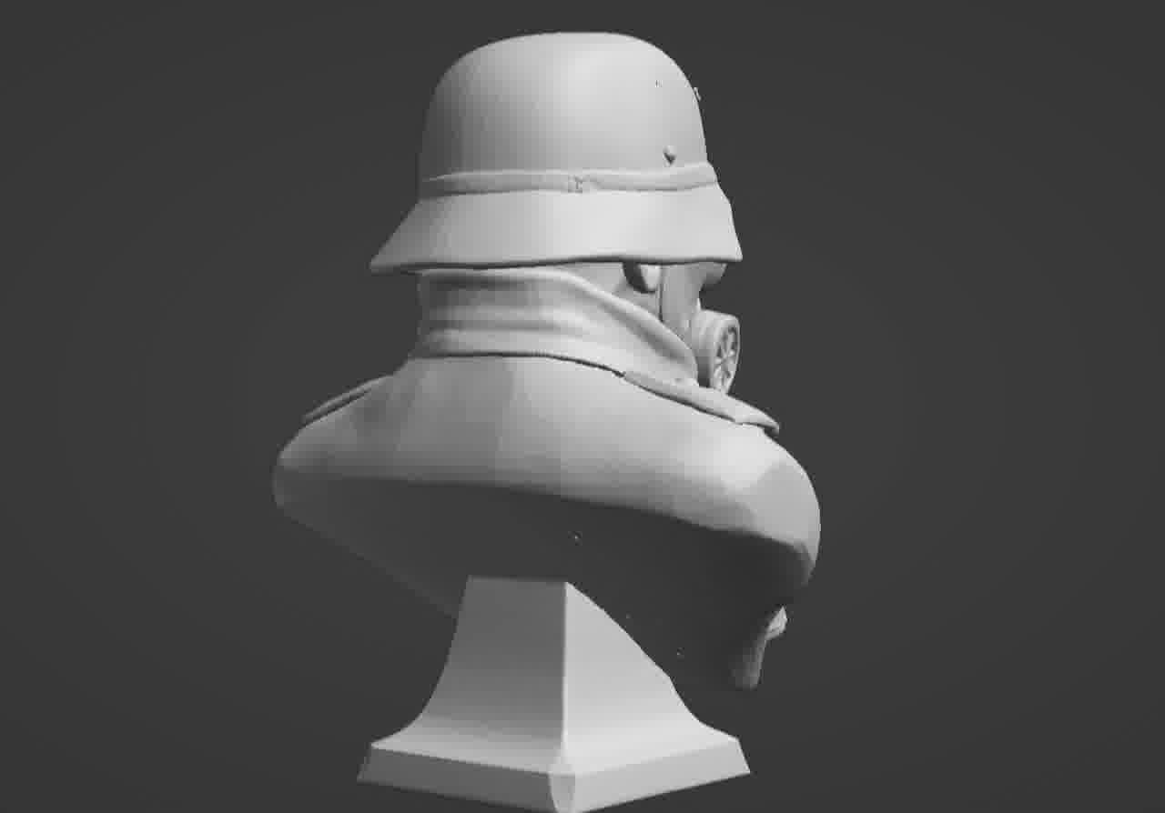 Valour Korps Gas Mask Soldier Bust 3D print model_21