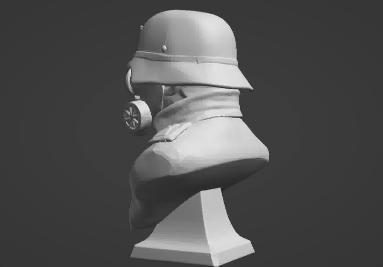 Valour Korps Gas Mask Soldier Bust 3D print model_33