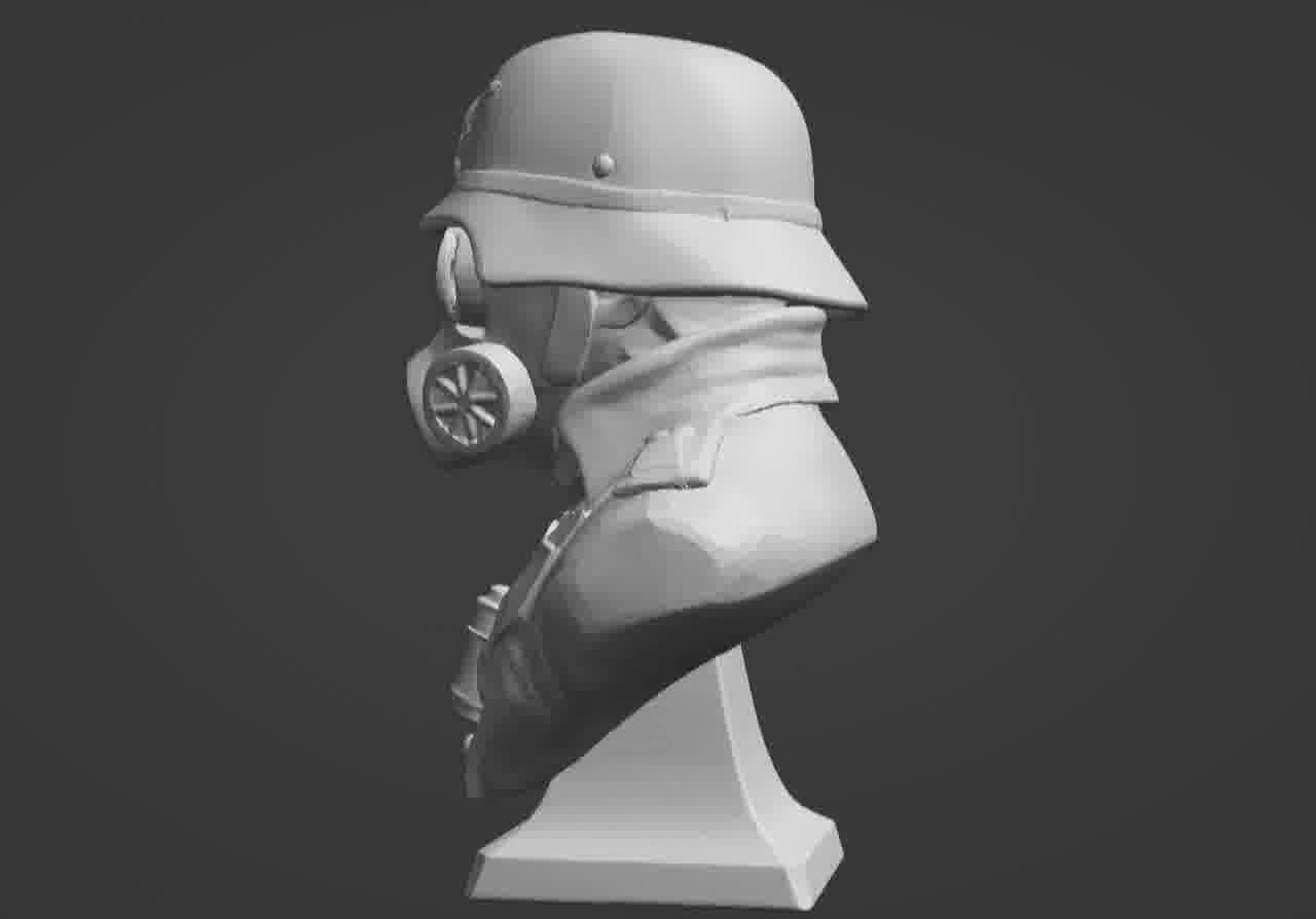 Valour Korps Gas Mask Soldier Bust 3D print model_35