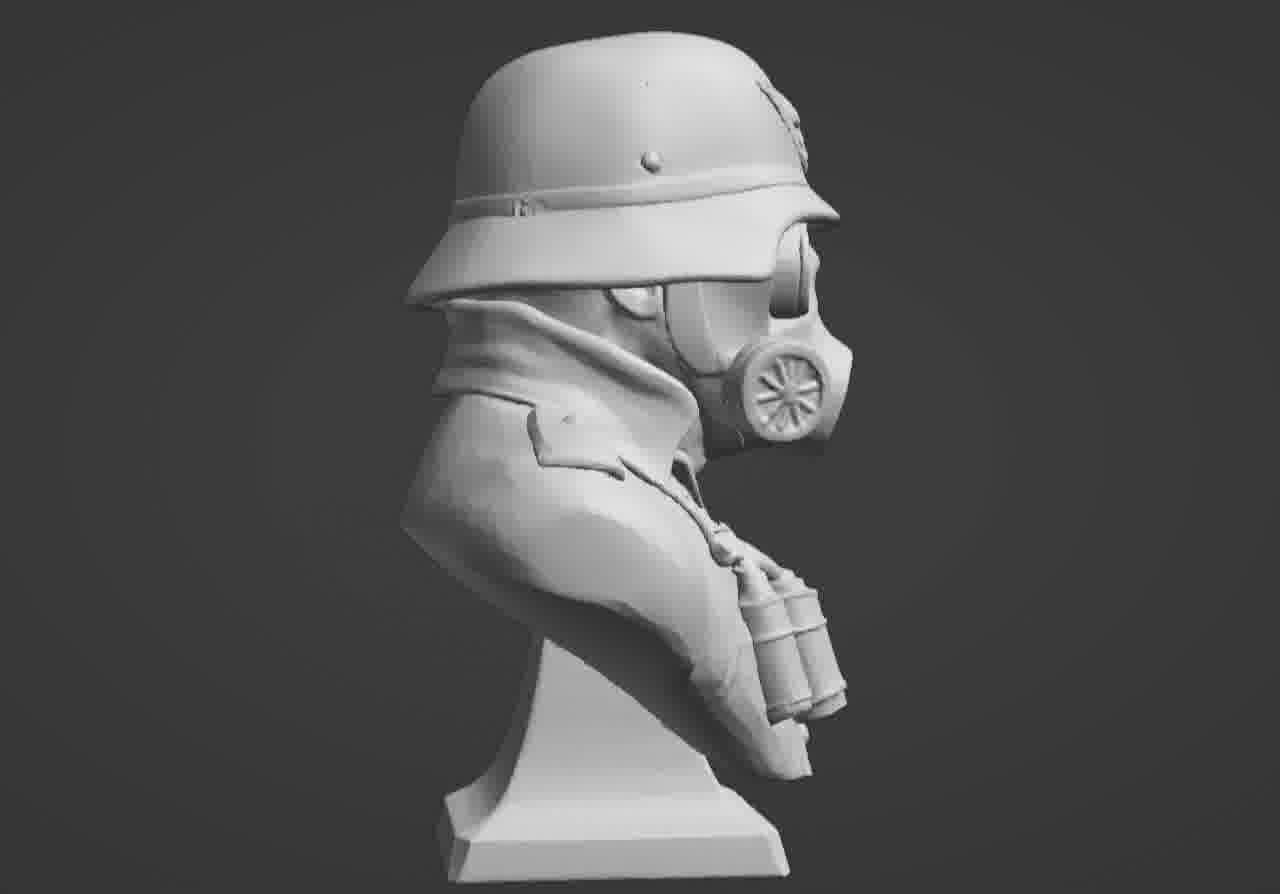 Valour Korps Gas Mask Soldier Bust 3D print model_16