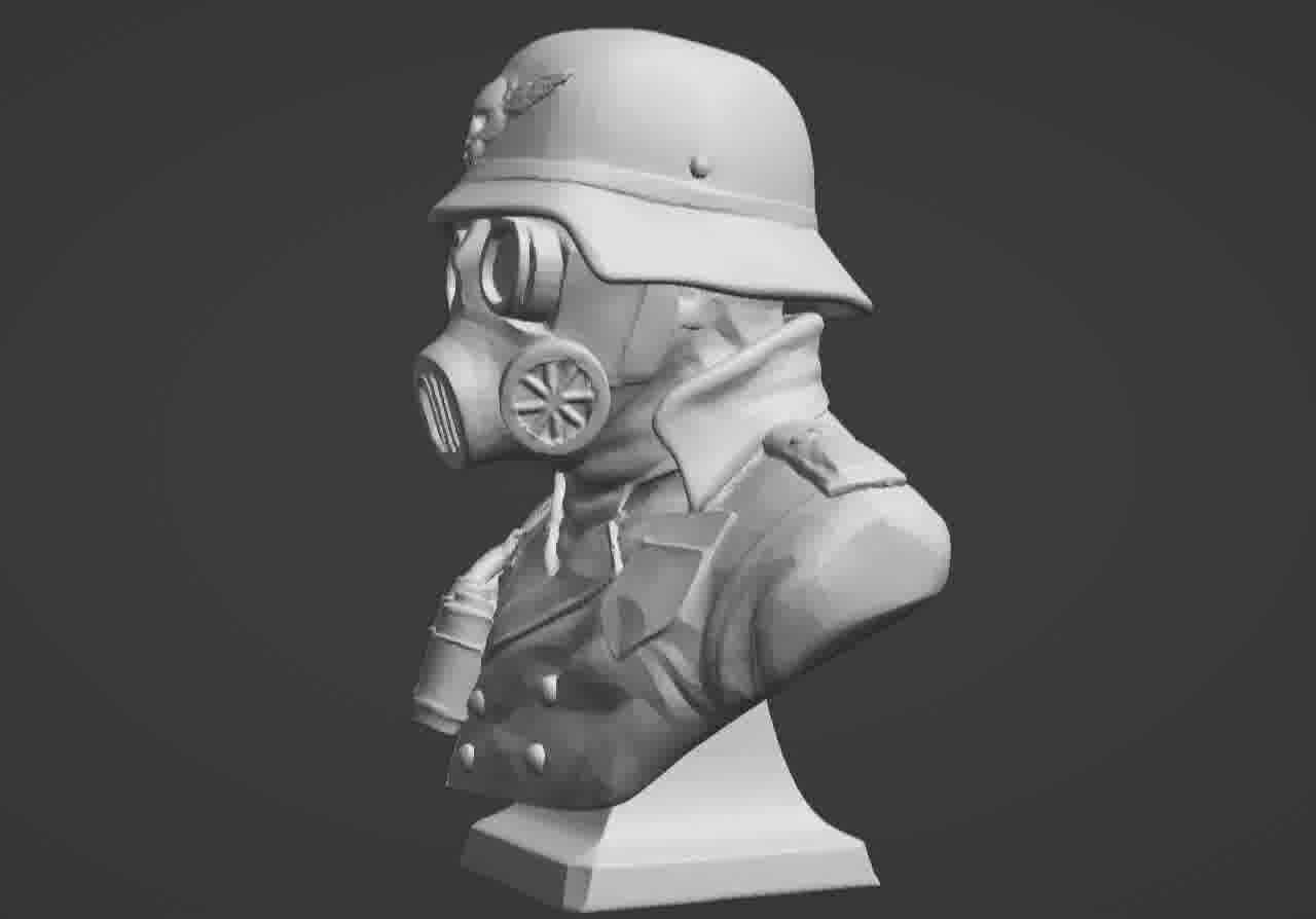 Valour Korps Gas Mask Soldier Bust 3D print model_39
