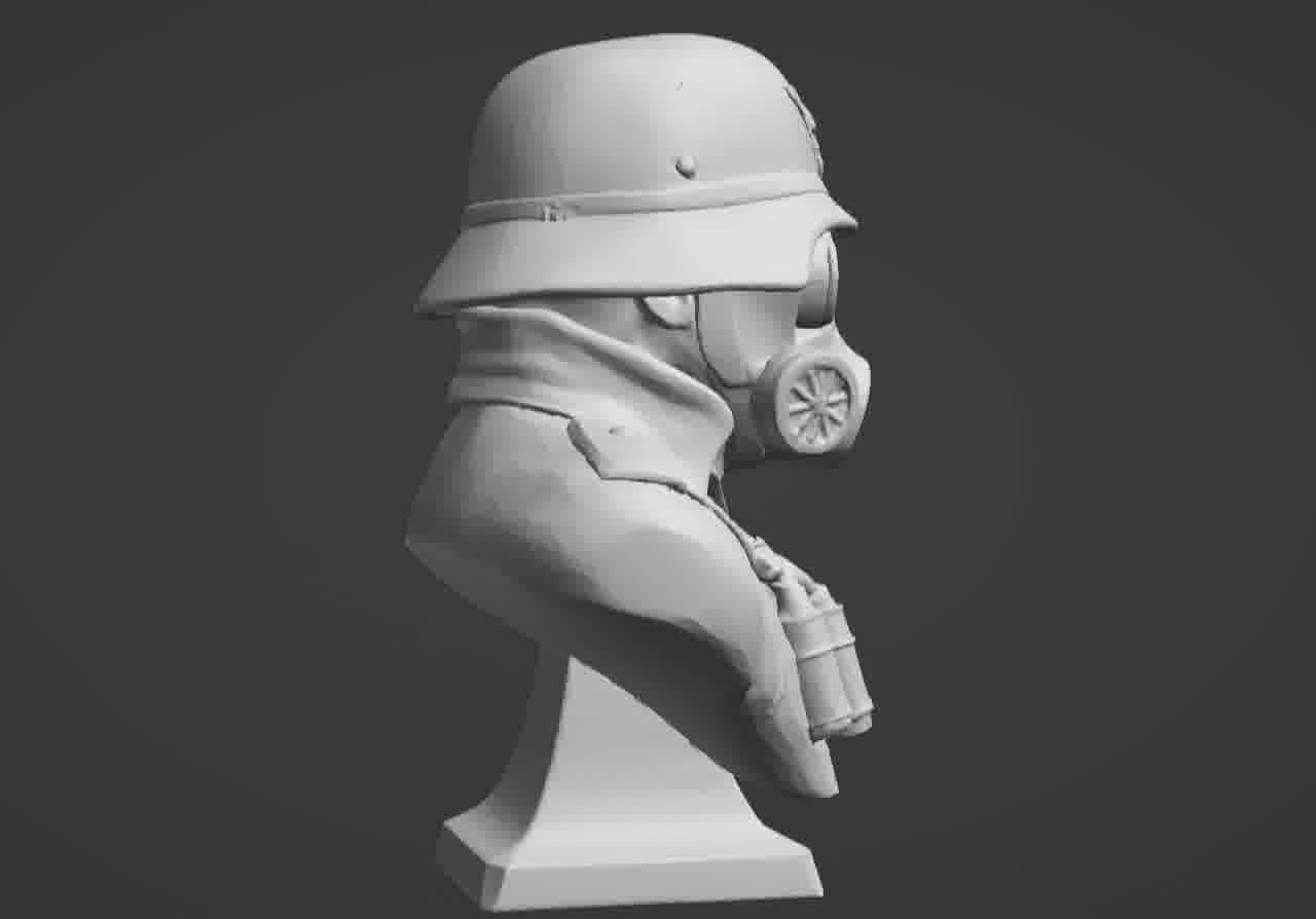 Valour Korps Gas Mask Soldier Bust 3D print model_17