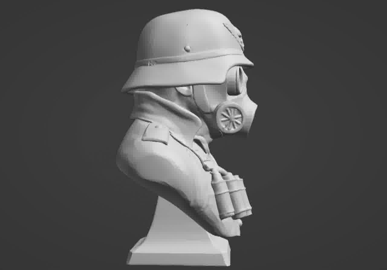 Valour Korps Gas Mask Soldier Bust 3D print model_15