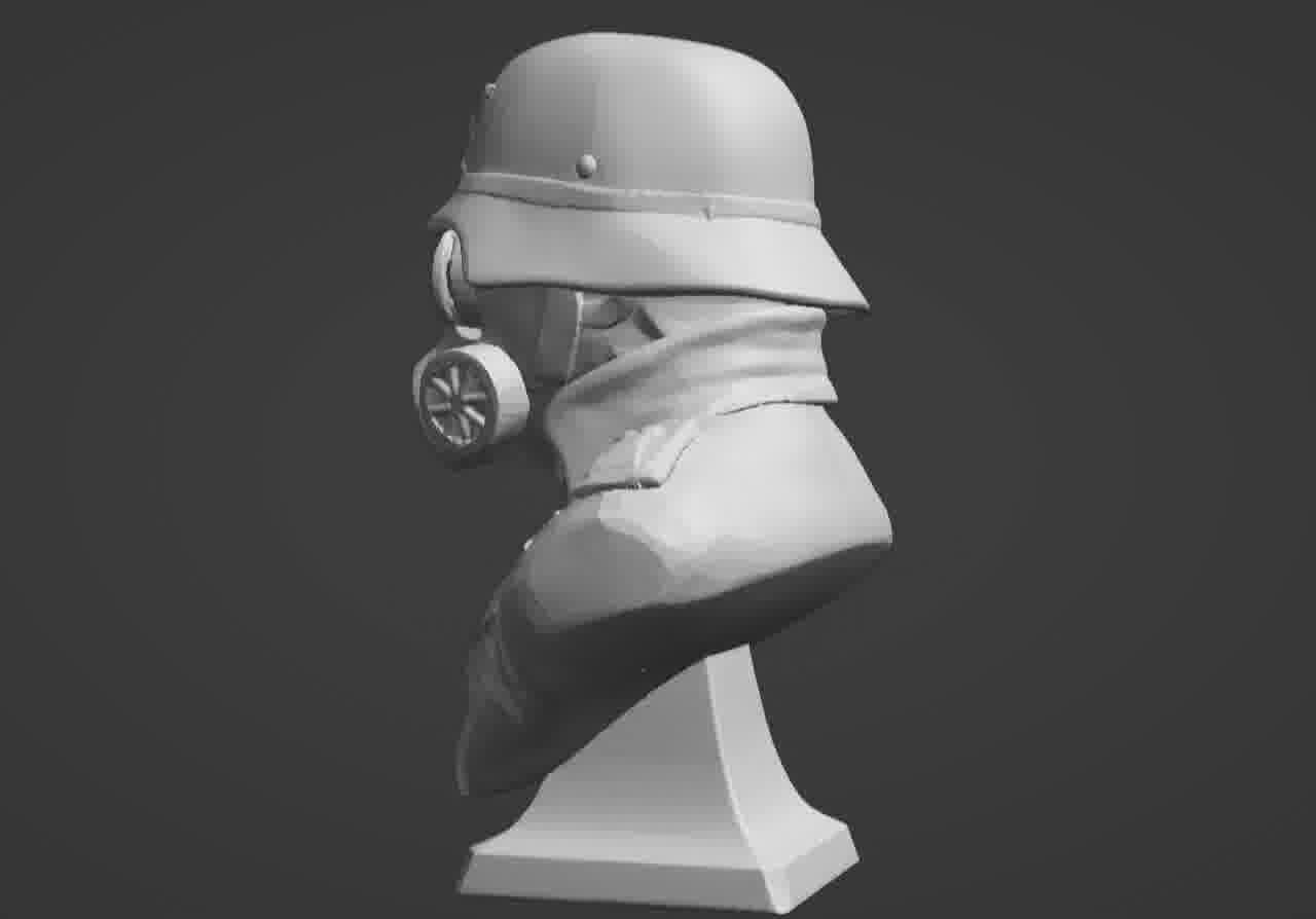 Valour Korps Gas Mask Soldier Bust 3D print model_34