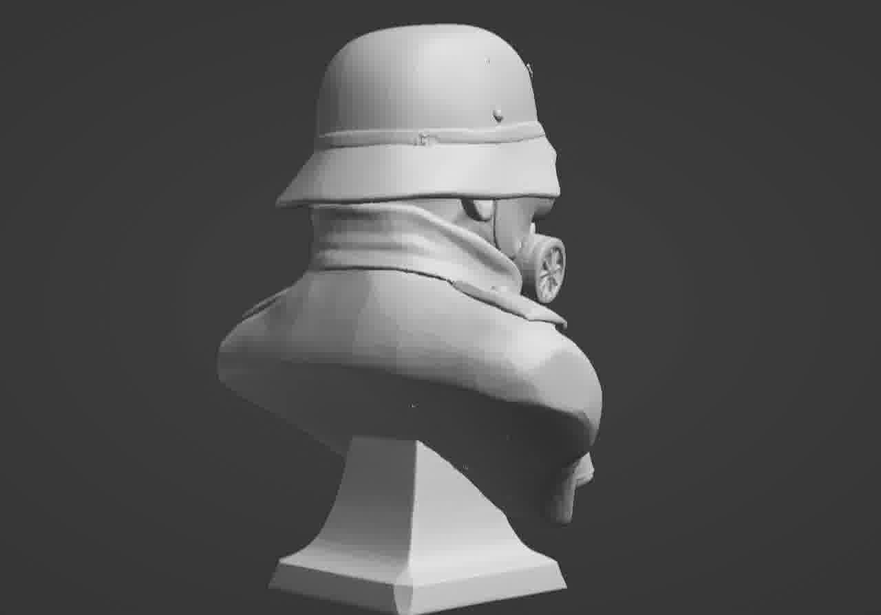 Valour Korps Gas Mask Soldier Bust 3D print model_20