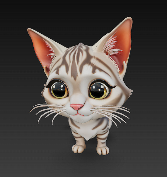 Cat Realistic 3D Model Basic - Low Poly Realistic Low-poly 3D model_6