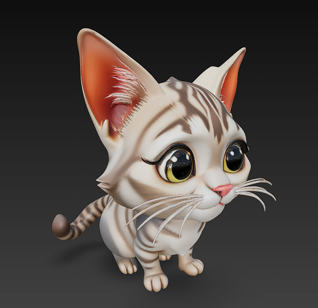 Cat Realistic 3D Model Basic - Low Poly Realistic Low-poly 3D model_7