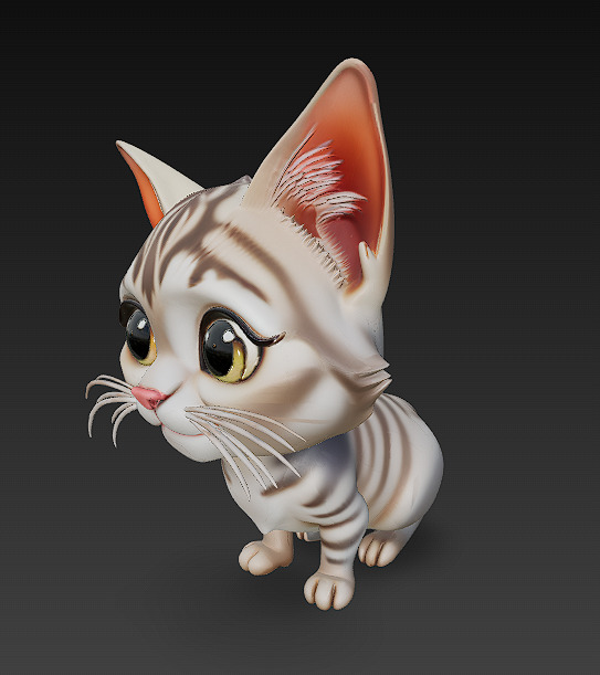 Cat Realistic 3D Model Basic - Low Poly Realistic Low-poly 3D model_5