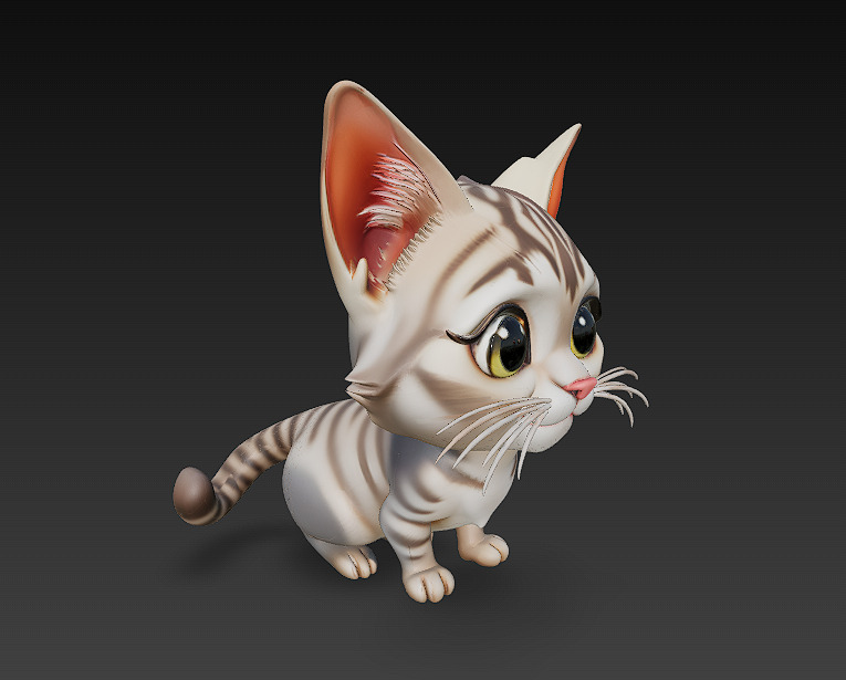 Cat Realistic 3D Model Basic - Low Poly Realistic Low-poly 3D model_1
