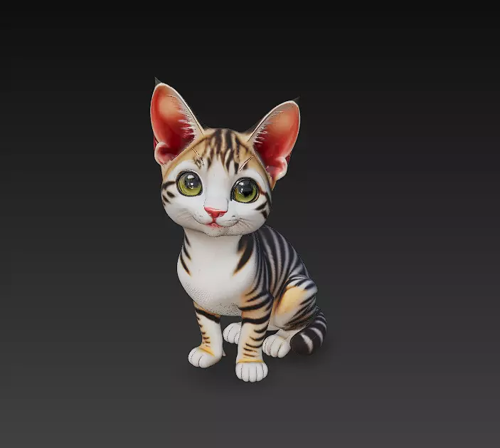 Cat Realistic 3D Model Basic - Low Poly Realistic Low-poly 3D model_0