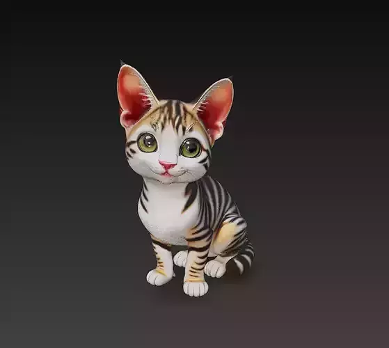 Cat Realistic 3D Model Basic - Low Poly Realistic