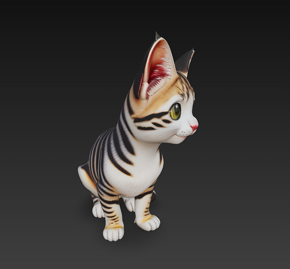 Cat Realistic 3D Model Basic - Low Poly Realistic Low-poly 3D model_1