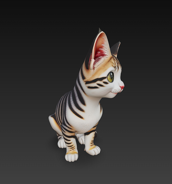 Cat Realistic 3D Model Basic - Low Poly Realistic Low-poly 3D model_5