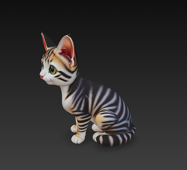 Cat Realistic 3D Model Basic - Low Poly Realistic Low-poly 3D model_3